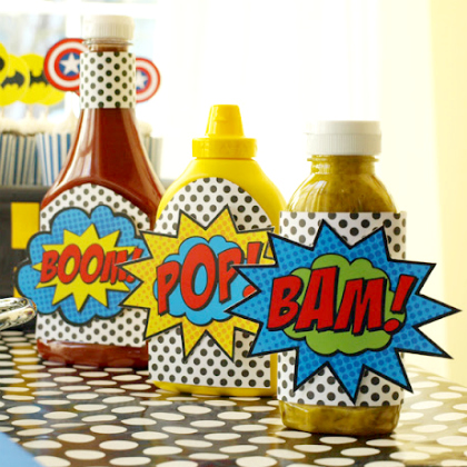 condiments party-for-super-hero-themed-party-kids-teens-and-adults- diy-craft-