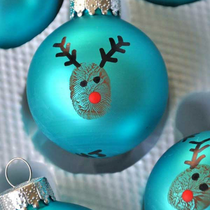 fingerprint reindeer-ornament