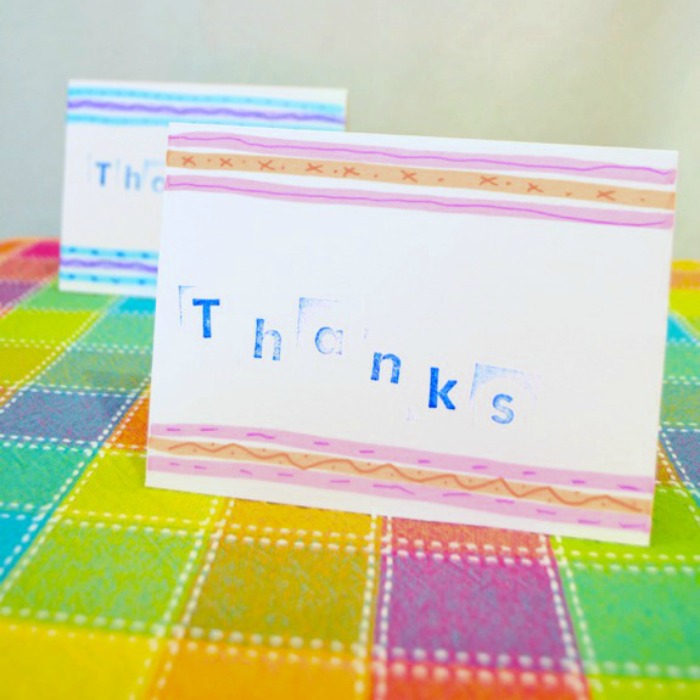homemade thank you card, Creative Ways for Kids to Give Thanks All-Year-Round