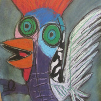 Picasso Inspired Cubist Rooster art project with the kids!