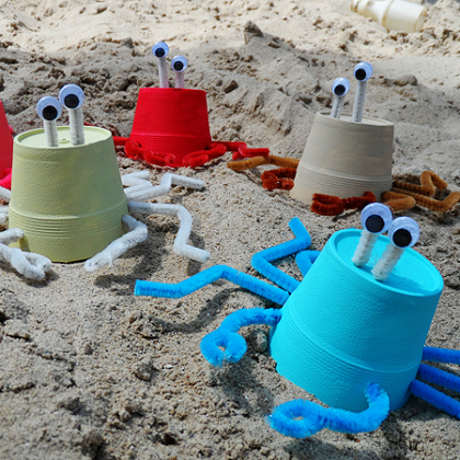 Styrofoam Cup Sea Crabs crafts for kids!