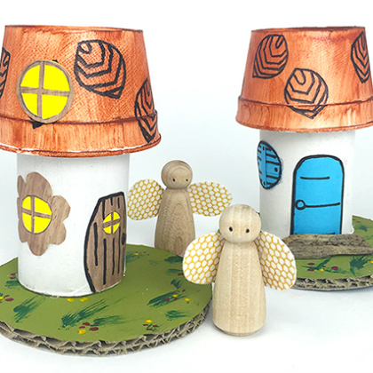 Cutie Fairy Houses Cups crafts for kids!
