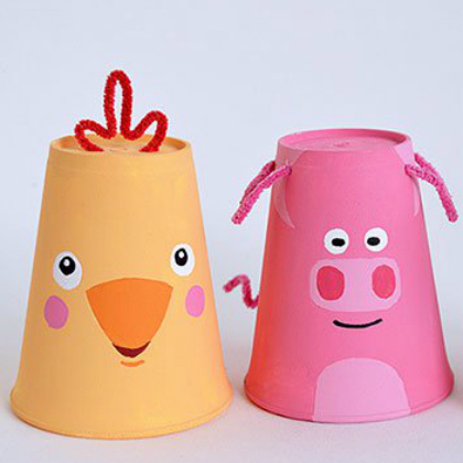 Farm Animal Cups Set crafts for kids!