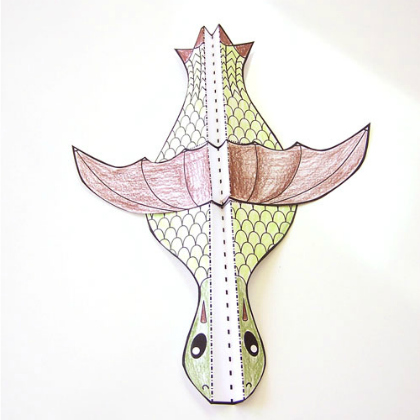 flying dragon as paper plane crafts for kids