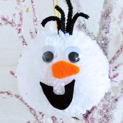 Pom Pom Olaf Craft for Kids. Pom Pom Frozen Craft Ideas