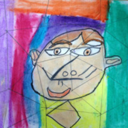 Picasso inspired cubist puzzle portrait to do with the kids today!