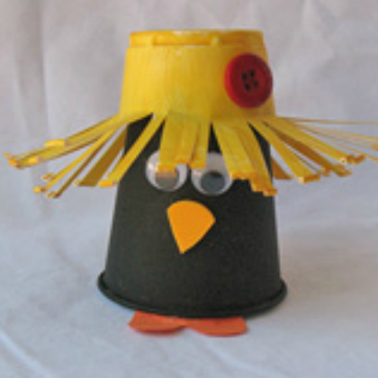 Plastic Cup Scarecrow craft for kids!