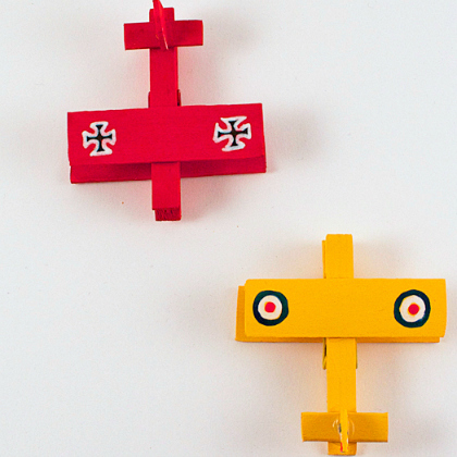 clothespin airplane as paper plane crafts for kids