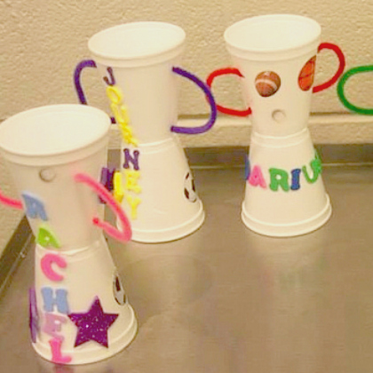 Cool Plastic Cup Trophy crafts for kids!