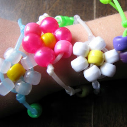 flower bracelets, Pony Bead Crafts, Brilliant Pony Bead Crafts For Kids, bead crafts, beads projects 