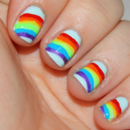 rainbow nails, Spring Nails, nail art, nail art ideas for kids, cute nail art ideas, colorful nail art