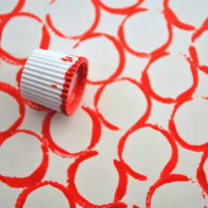 toothpaste cap stamp, DIY Stamps, stamp painting activities, stamp making, kids stamp, Super Crafty DIY Stamps For Kids