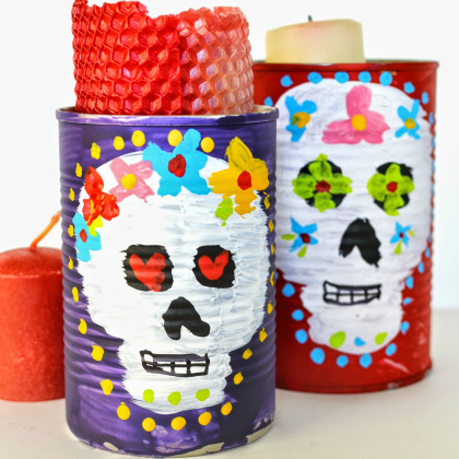 candle holders, Tin Can Craft, recycled cans, recycling projects, ways to recycle cans, can projects for kids, tin can projects for children, ways to recycle cans, can crafts for kids