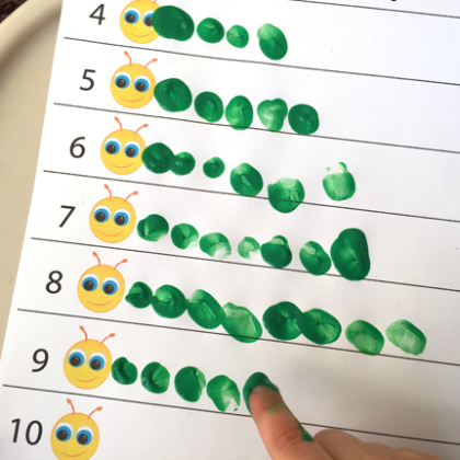 Fingerprint Counting Printables - Spring Math Activities with the preschoolers
