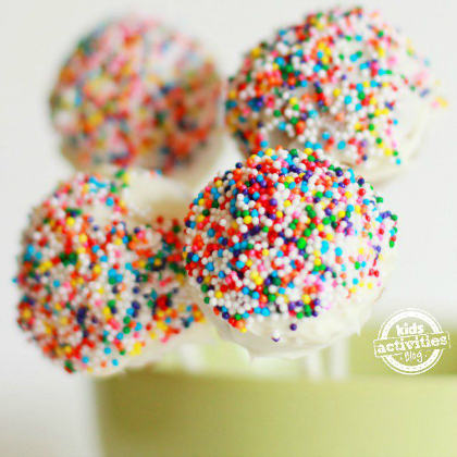 donut hole pops - sprinkle cake pops for kids