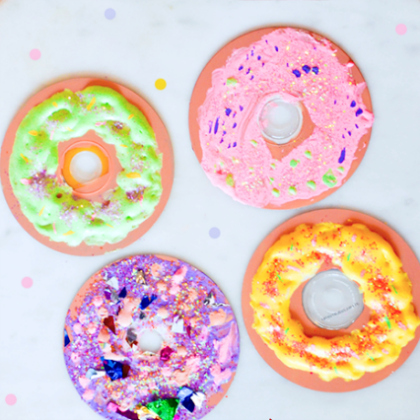 Yummy-looking-donuts-from-recycled-old-CDs-kids-can-make