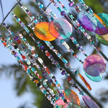 Colorful Melted Plastic Wind Chime Crafts for Kids