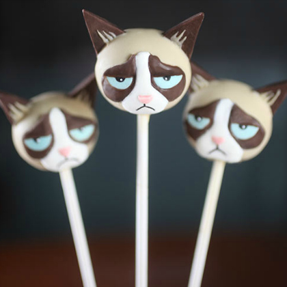 grumpy cat cake pops for kids