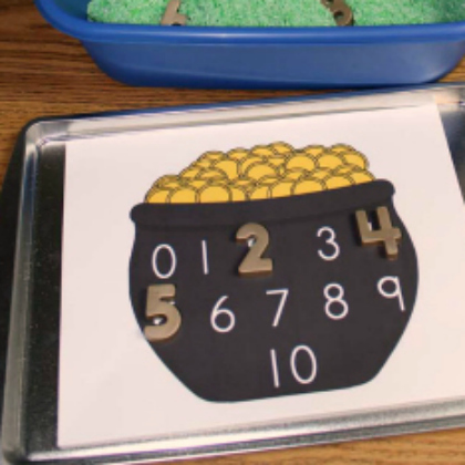 Lucky Pot Spring Math Activities with the preschoolers!