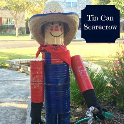 scarecrow, Tin Can Craft, recycled cans, recycling projects, ways to recycle cans, can projects for kids, tin can projects for children, ways to recycle cans, can crafts for kids