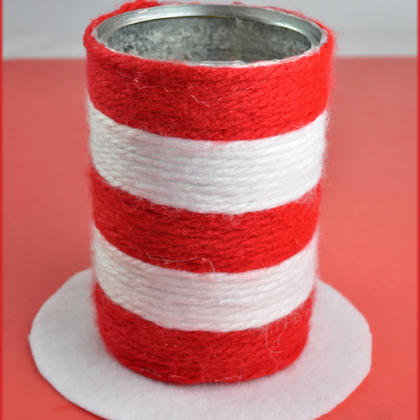 seuss hat, Tin Can Craft, recycled cans, recycling projects, ways to recycle cans, can projects for kids, tin can projects for children, ways to recycle cans, can crafts for kids