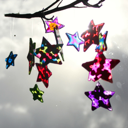 Colorful Star-bead Wind Chime Crafts for Kids- Sun Catcher