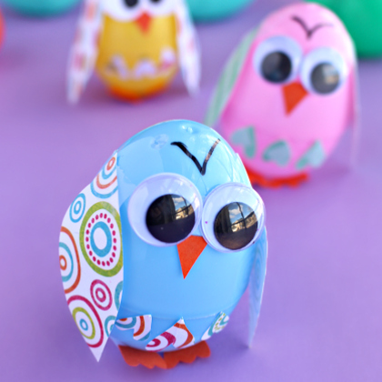 owls, Playful Plastic Egg Crafts For Kids