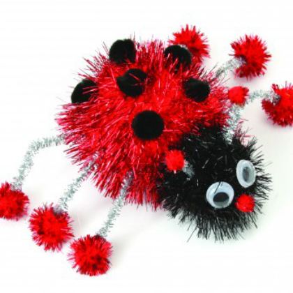 pompom ladybug, 25 Lovely Ladybug Crafts For Kids