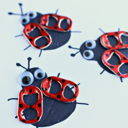 soda top ladybugs, 25 Lovely Ladybug Crafts For Kids