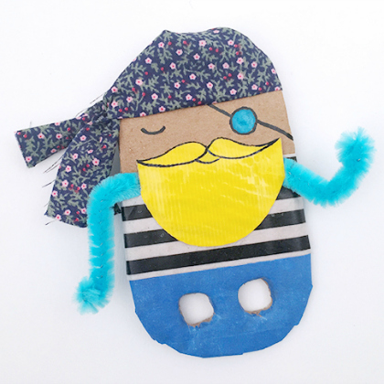 cardboard finger puppet, 25 Argh-mazing Pirate Crafts And Activities For Kids Featured, pirate activities, pirate ideas for kids, pirate ships
