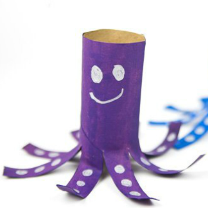 toilet roll octopus, Perfectly Purple Crafts (And Surprises) For Kids