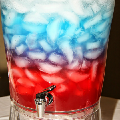 Patriotic 4th of July Punch Recipe Red, Blue and White. USA Flag. Memorial Day, Independence Day