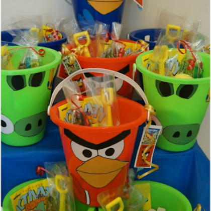 buckets, 25 Awesome Angry Bird Crafts and Activities Featured, angry birds, crafts for kids, fun crafts, angry birds themed party, angry birds ideas