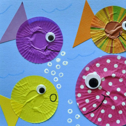 cupcake liner fish-diy-for-kids