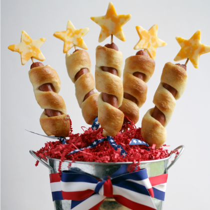 4th of July Firework Hot Dogs Recipe. Red, Blue and White. USA Flag. Memorial Day, Independence Day