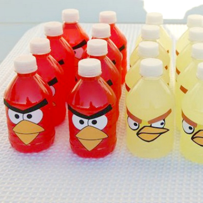 water bottles, 25 Awesome Angry Bird Crafts and Activities Featured, angry birds, crafts for kids, fun crafts, angry birds themed party, angry birds ideas