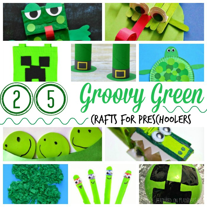 25 Groovy Green Crafts For Preschoolers, green crafts, crafts for preschoolers, easy diy crafts, green projects, project ideas for preschoolers, earth day ideas, green colored crafts