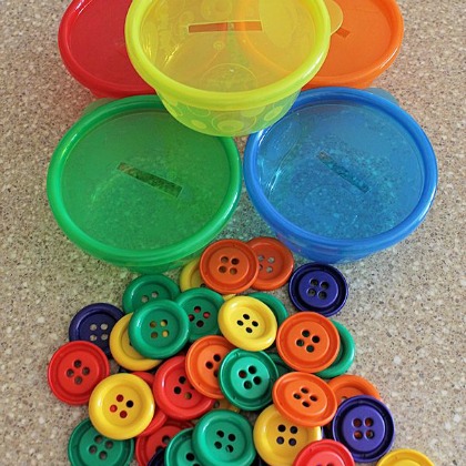 button sorting, Easy Hand and Eye Coordination Ideas for Toddlers and Babies
