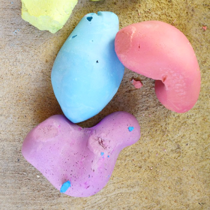 Colorful Chalk Rocks activity with the kids!