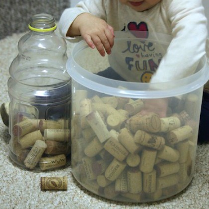 cork dropping, Easy Hand and Eye Coordination Ideas for Toddlers and Babies