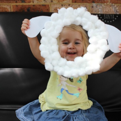 lamb and sheep masks, 25 Creative Cotton Ball Crafts For Preschoolers, preschool activities, ways to use cotton balls, activities for preschoolers, art with cotton balls, cotton ball arts
