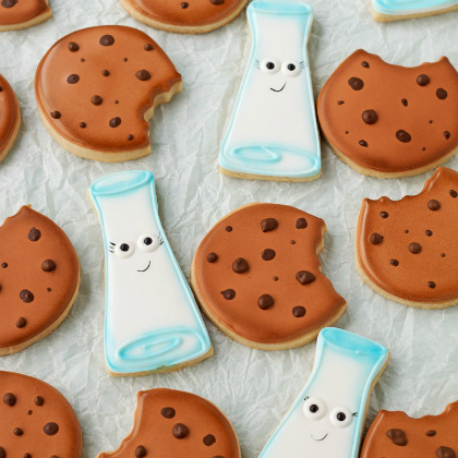 milk and cookie shaped cookies