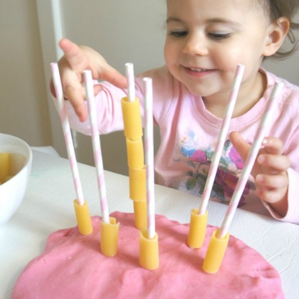 pasta threading, Easy Hand and Eye Coordination Ideas for Toddlers and Babies