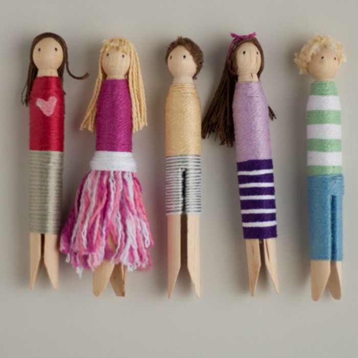 Clothespin Wrap Dolls Craft For Kids