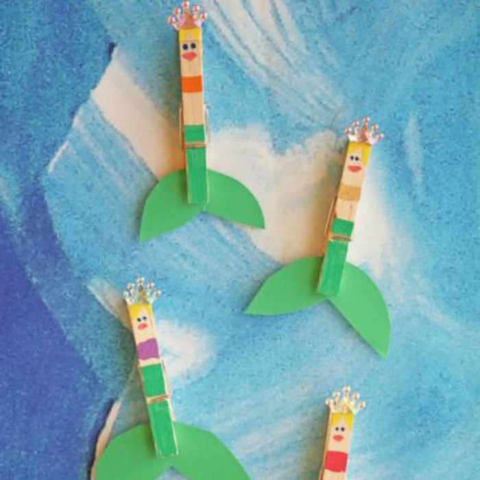 Wood Clothespin Mermaids Craft for Kids