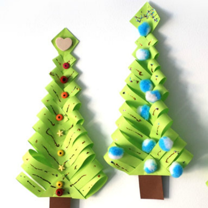 Loop Christmas trees, Christmas tree, Christmas tree crafts for kids, Christmas tree ideas, simple Christmas tree ideas, winter activities, winter crafts, how to make simple Christmas tree