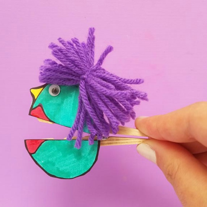 Clothespin Paper Puppet. Clothespin Craft for Kids