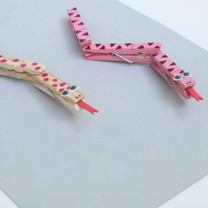 Clothespin Snake Craft For Kids