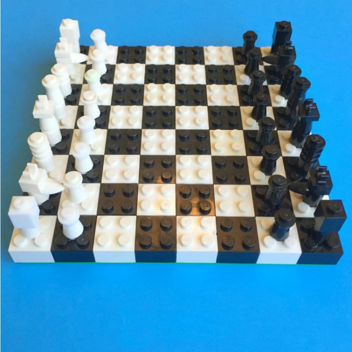 Black and white Lego Chess Set Activity for kids