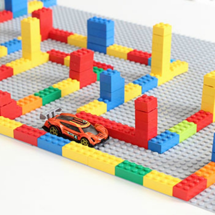 Colorful Lego Maze for Cars Activity for Kids